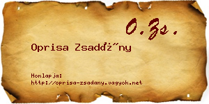 Oprisa Zsadány névjegykártya